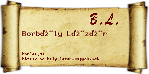 Borbély Lázár névjegykártya