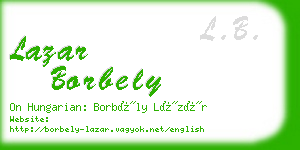 lazar borbely business card